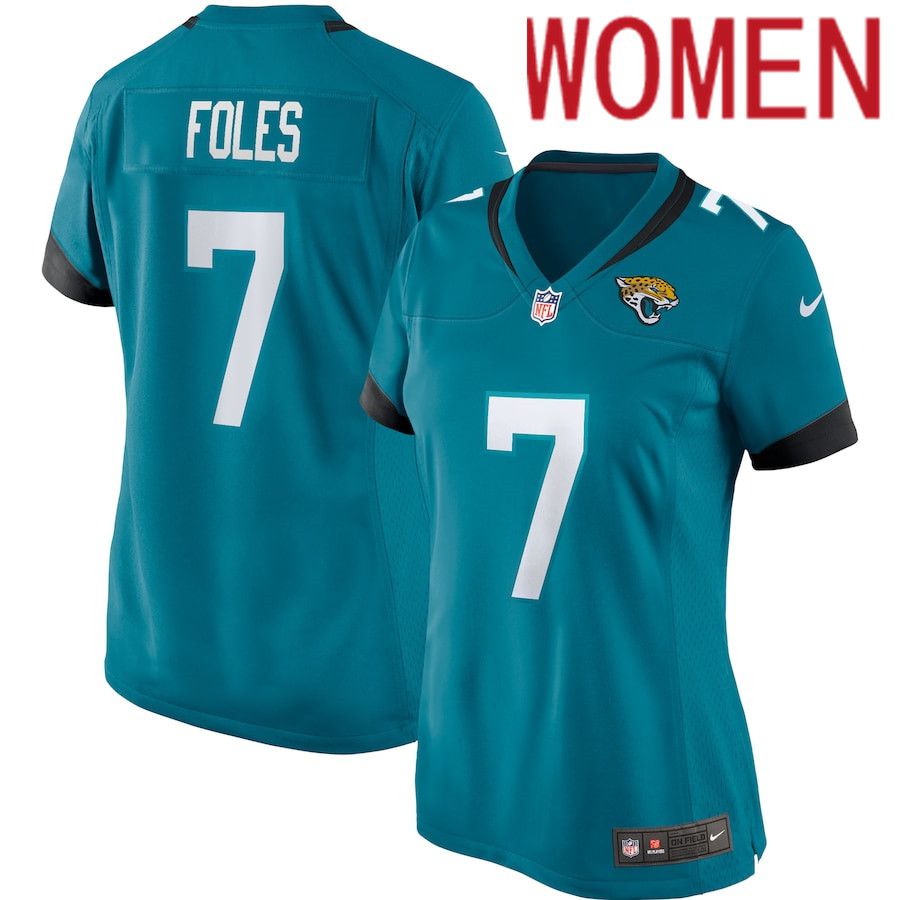 Women Jacksonville Jaguars 7 Nick Foles Nike Green Game Player NFL Jersey